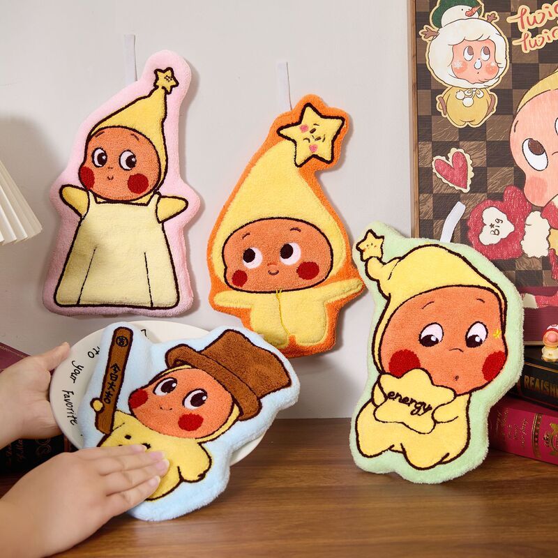 New Cartoon Star-Shaped Hangable Double-Layer Thickened Bathroom Cleaning Cloth Coral Fleece Kitchen Children's Hand Towel New Cartoon Star-Shaped Hangable Double-Layer Thickened Bathroom Cleaning Cloth Coral Fleece Kitchen Children's Hand Towel