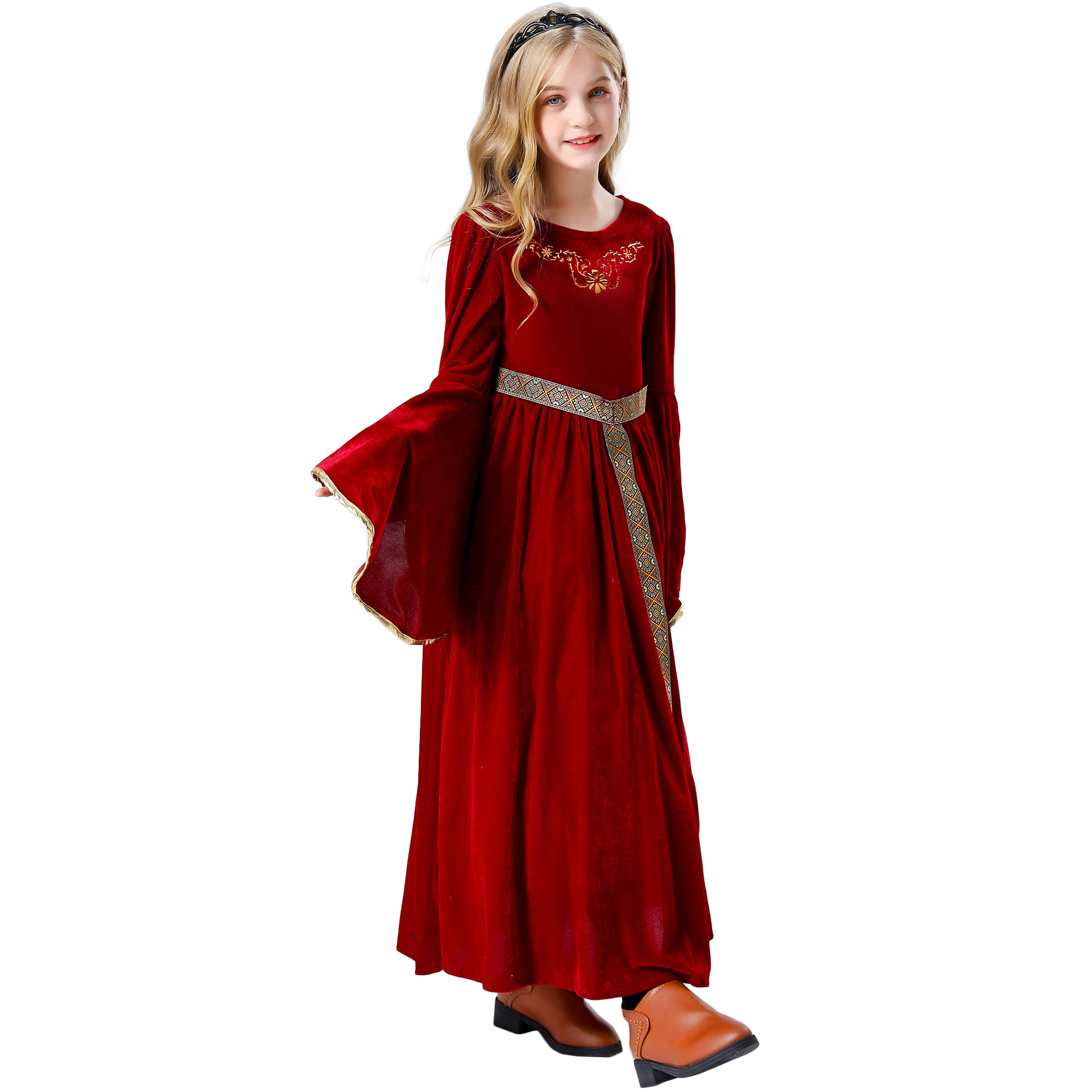 thumbnail image 2 of Disfraces de Halloween 2024 S-XL Disfraz de princesa de palacio medieval para niños de Halloween Vestido retro para niñas Disfraz de teatro escénico para niñas, 2 of 5