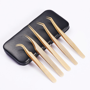 Factory in stock high closed false eyelash tweezers eyelash tweezers grafting flowering eyelash artist recommend eyelash curler gold