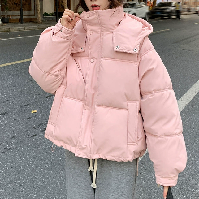 Хлопковая одежда женский зимний 2024 новый короткий толстый с капюшоном хлопок свободная куртка