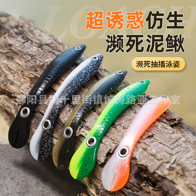 Luya cebo Loach cebo falso cebo suave 10cm6g rebordear bajo salmón gusano suave morir Loach luz mar pesca