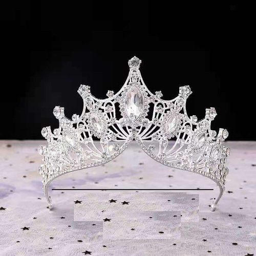 Bride Crown Hairpin Headpiece Wedding Korean 18th Birthday Adult Gift Crystal Crown Princess Dress Accessory