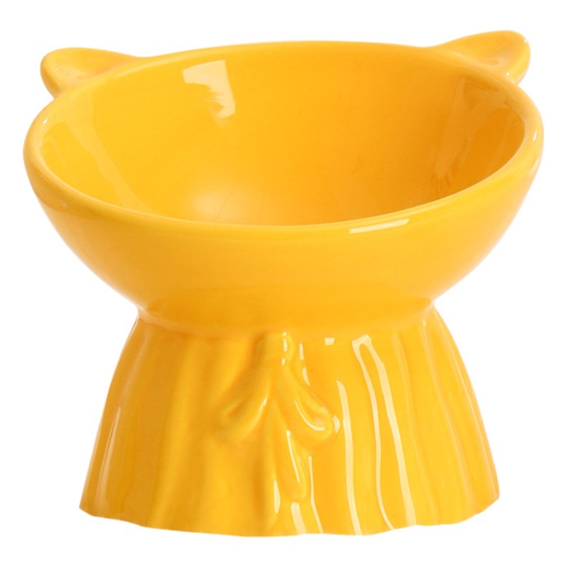 Cuenco lindo del gato barbilla de cerámica anti-negro inclinado protección del cuello del pie del gato de la cuenca del gato tazón de fuente de bebida del animal doméstico tazón de comida anti-golpe