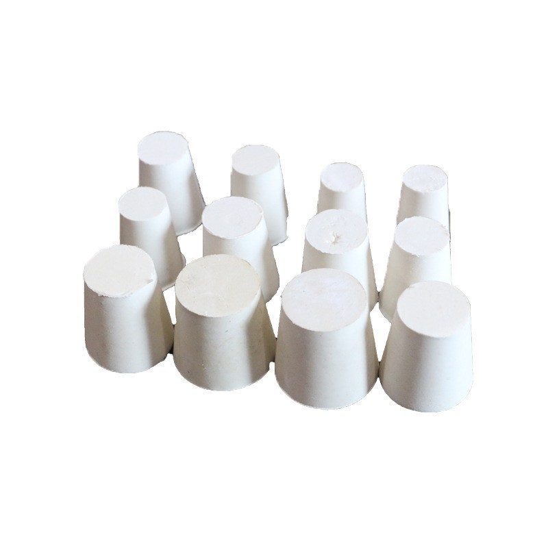 Test tube rubber stopper white rubber stopper soft rubber stopper solid tapered rubber stopper laboratory burning bottle stopper triangular bottle stopper