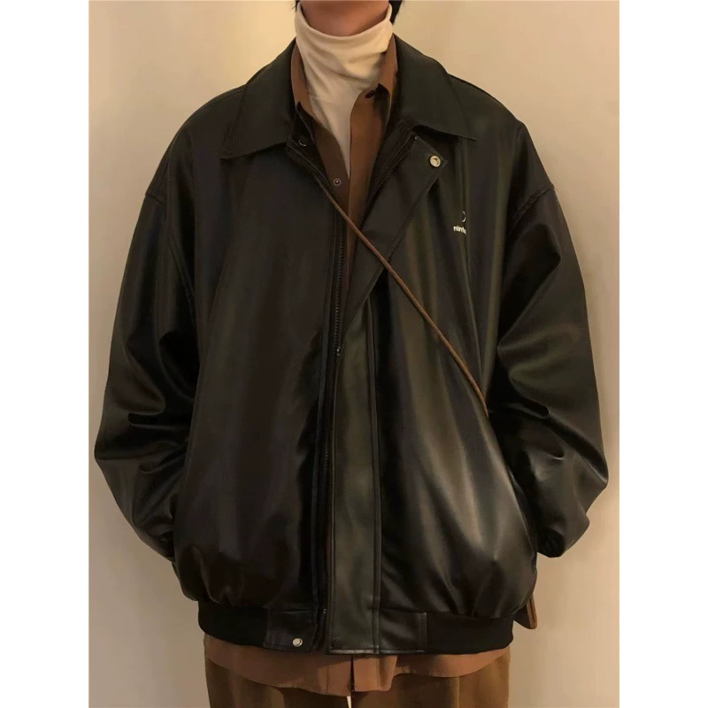 Полиуретановая куртка тренд, европейский стиль, oversize, стиль высокого качества