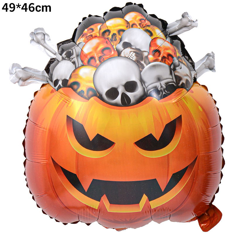 Globo de película de aluminio de Halloween nuevo tema de bruja de dibujos animados calabaza fiesta de Halloween diseño de globos en forma de fantasma