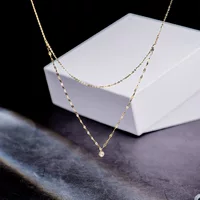 Чистое золото 14K цельная цепочка O-цепочка поцелуй цепочка для губ Двойная Цепочка сложенная одежда инкрустированные драгоценными камнями Галстуки золотые украшения 11630