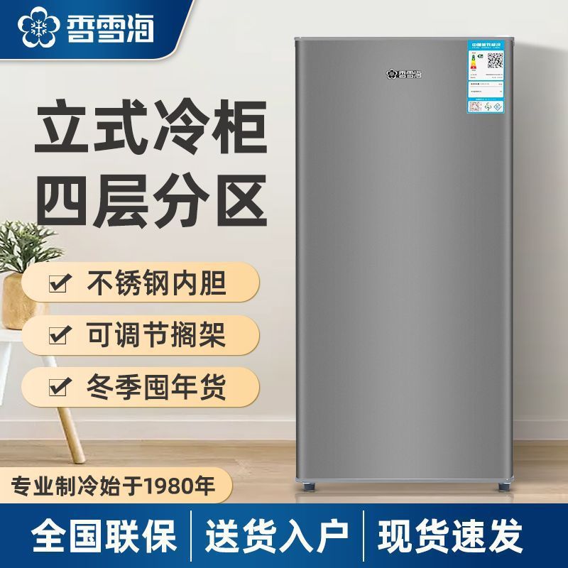 香雪海立式冰柜家用小型冷冻柜速冻单门母婴冰箱侧开门省电耐用
