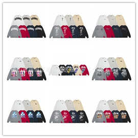 原标跨境欧美经典印花黑球8卫衣骰子河马圆领毛圈卫衣一件代发