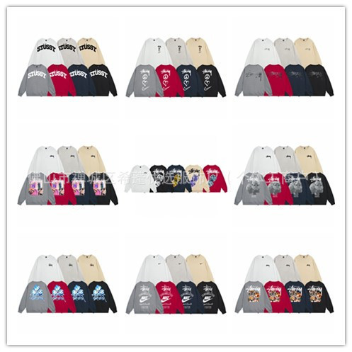 Original Label Cross-Border European and American Classic Printed Black Ball 8 Sweatshirt Dice Hippo Round Neck Terry Sweatshirt Dropshipping