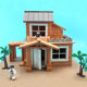Yitong Hui Building Mini Bricklayer Simulation Handmade diy Cabin Villa Building Model Children's Toys