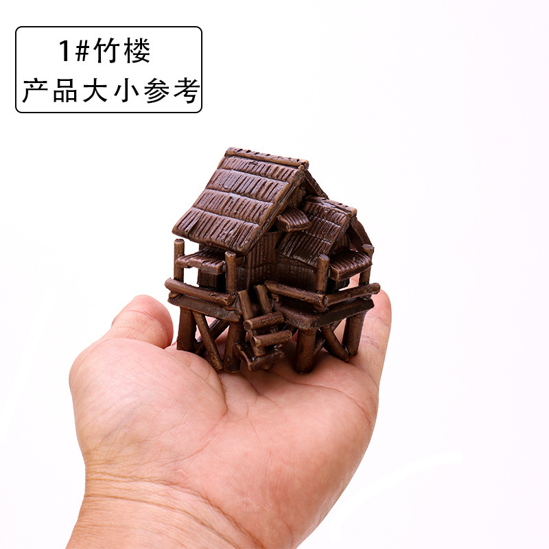 金魚鉢造景装飾卸売水族用品盆栽陶磁器家茅草屋景観金魚鉢造景置物|undefined