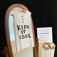 時尚款2023夏季女童韓版印花字母T恤裙兒童洋氣氣質背心裙潮0164