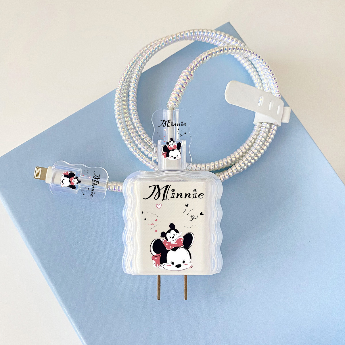 Apple 20w-YT2005 양방향 미니 오버레이 헤드기어 + 물결선 클립 + 1m 레이저 흰색 로프 + 흰색 스트랩