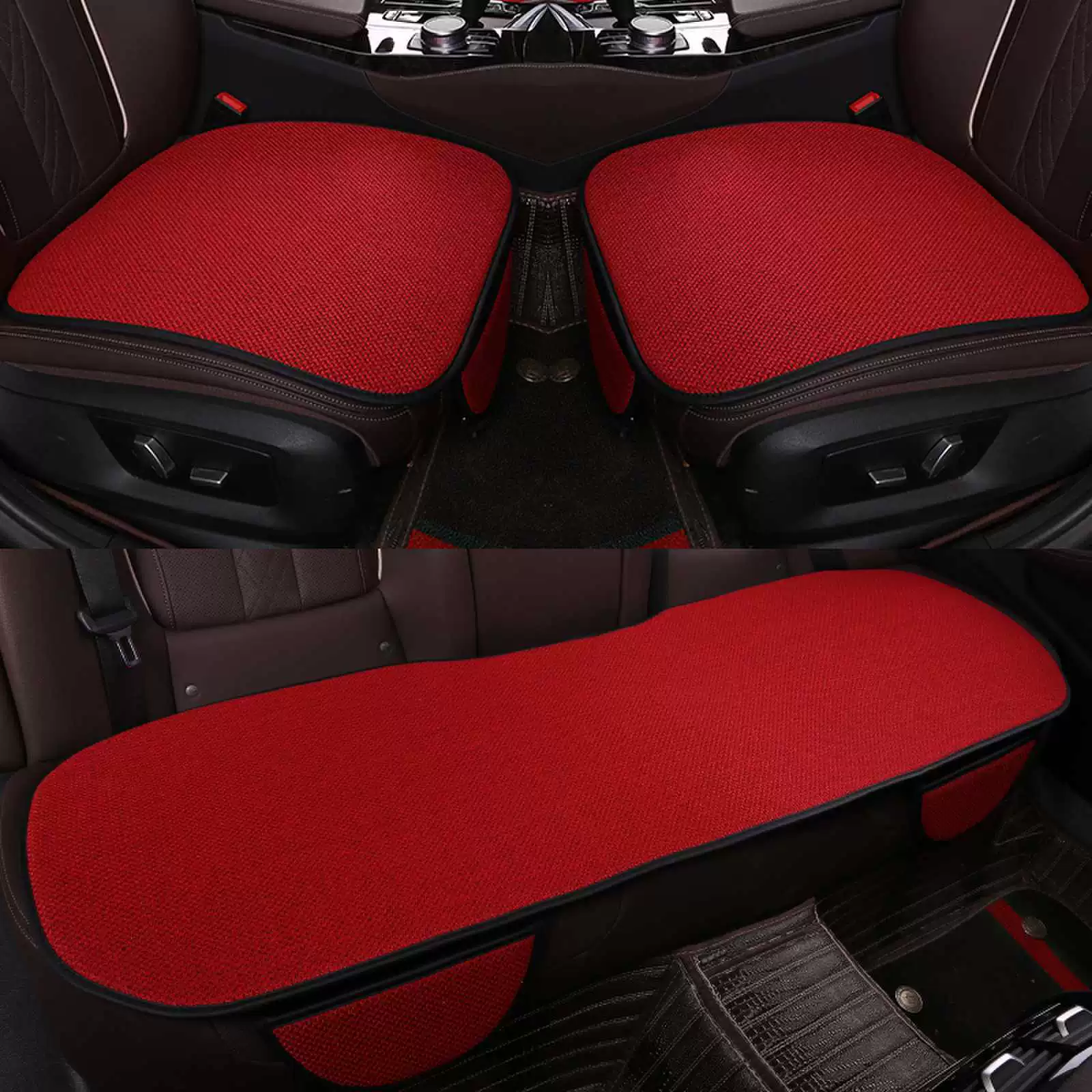 Подушка для автомобильного сиденья четыре сезона Универсальная цельная льняная сетка Красная Автомобильная подушка летняя богиня дышащая подушка для сиденья без переплета производители