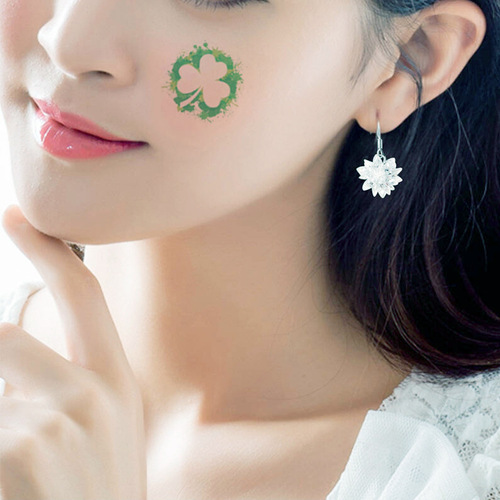 New cross-border waterproof sweat cuckold shamrock face Irish Festival sticker St. Patrick tattoo sticker