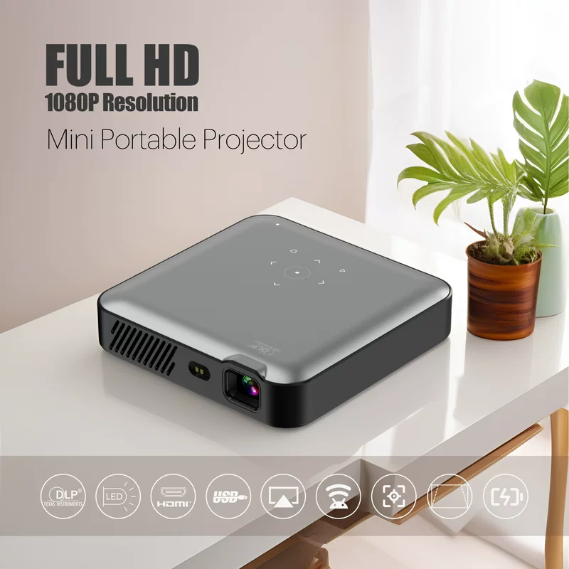 С360 AUM 1080P Android мини портативный экран проекции дома и в офисе мини DLP Full HD проектор