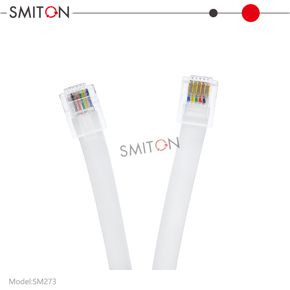 sm273 医疗设备信号线 6p6c 信号线 白色  电话连接线 0.5米