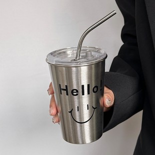 Stainless Steel Suction Cup with Lid Heat-resistant High Temperature Office Drinking Cup Drop-resistant Household Coffee Drink Cup for Men and Women