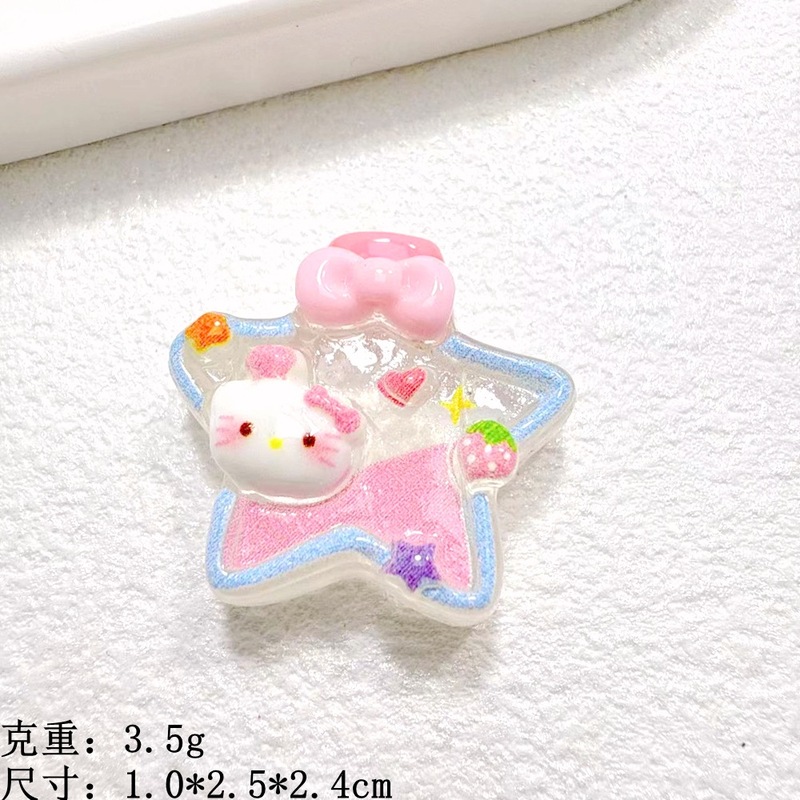 树脂猫头星星许愿瓶可爱卡通奶油胶diy手工发夹洞洞鞋小配件批发|undefined