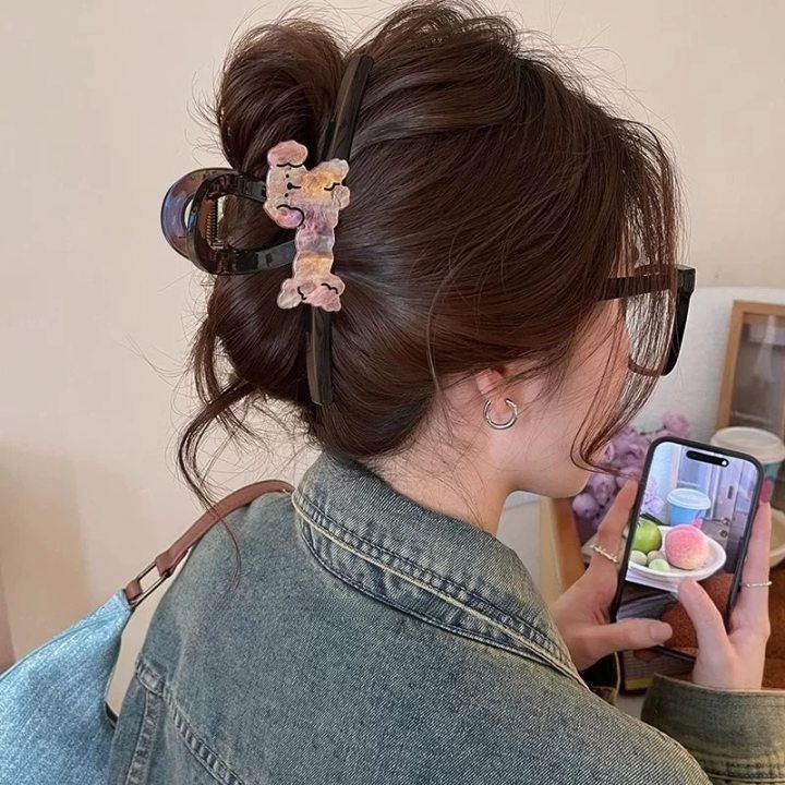 咖色大号抓夹女高级感后脑勺盘发鲨鱼夹子发量多发夹气质发卡头饰|undefined
