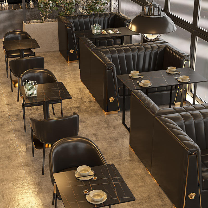 Bar de estilo industrial retro mesa y silla de café combinación de bar sofá bar restaurante occidental restaurante de catering tarjeta asiento comercial