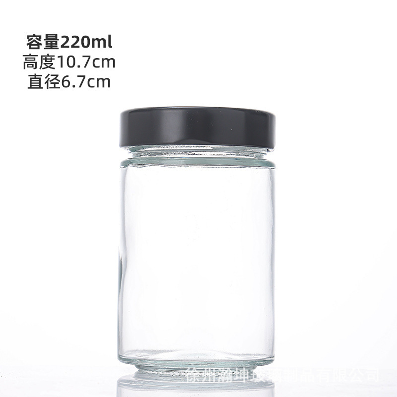 厂家批发圆形高盖酱菜玻璃香菇牛肉酱湘集辣椒酱瓶果酱瓶梨膏方瓶|undefined