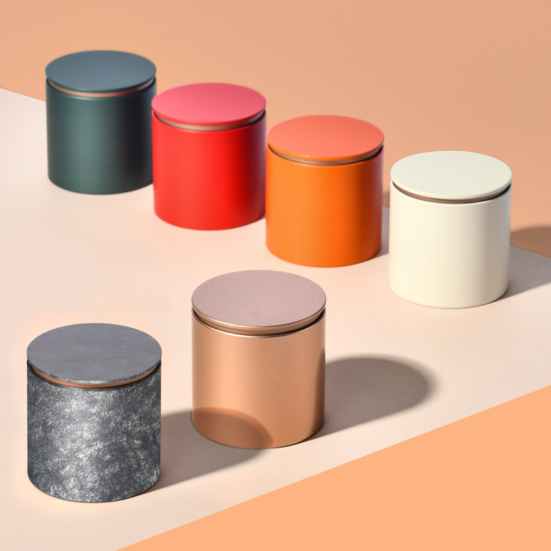红茶绿茶毛尖茶茶叶包装铁盒茶叶铁罐茶叶包装密封罐圆形磨砂铁盒