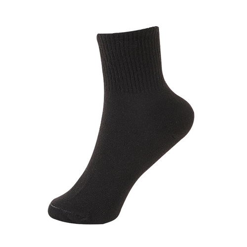 Korean style black and white solid color sports and leisure men's socks, summer comfortable and soft mid-calf socks, refreshing and breathable casual socks