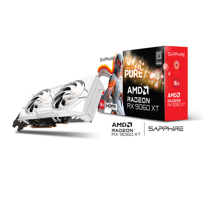 Sapphire Amd Radeon Rx9060 Xt 16g Oc Polar Desktop Computer Game Graphics Card