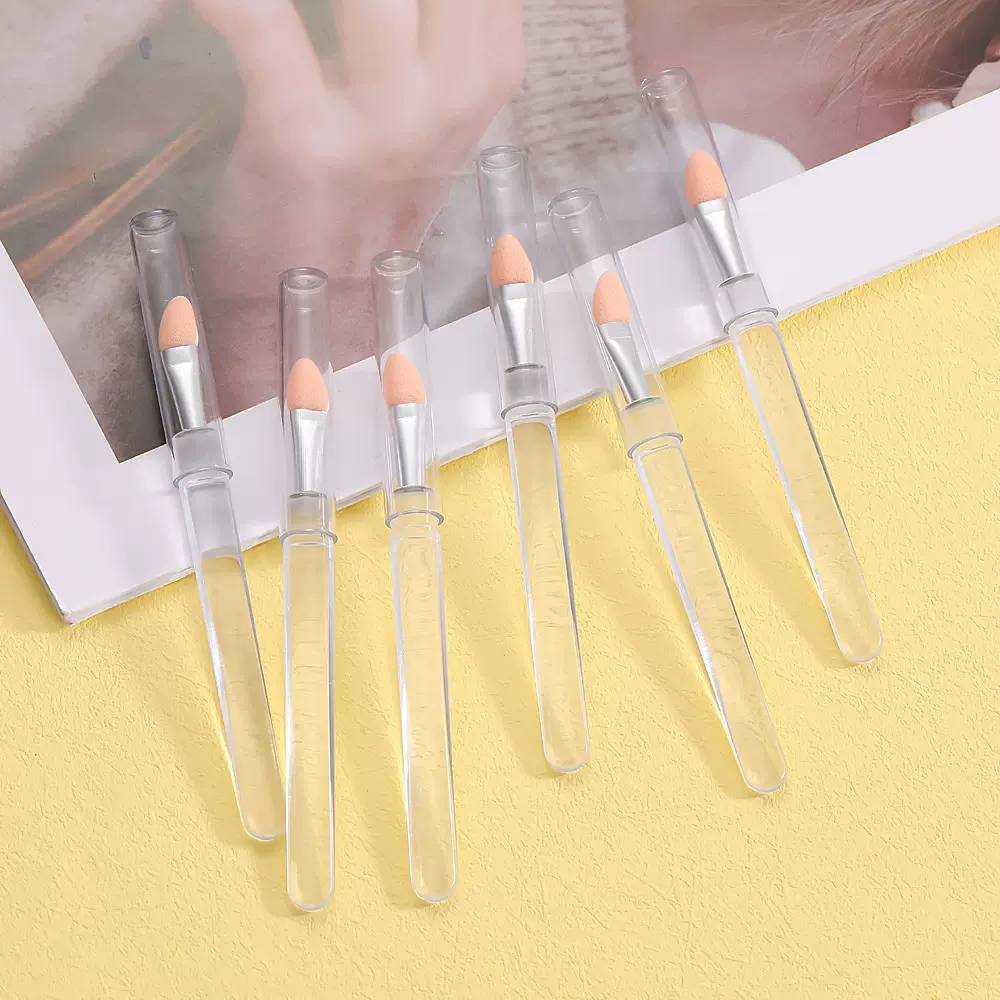 一次性便携硅胶唇刷透明带盖防尘口红刷唇膏唇膜化妆刷工具批发