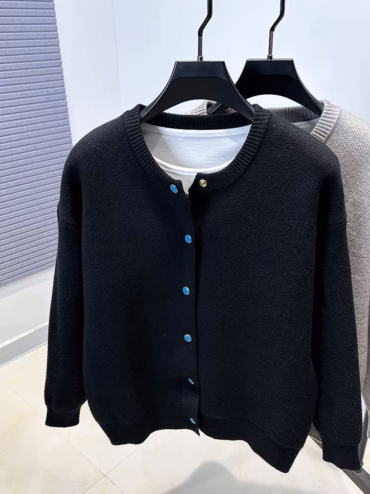 Herren Cardigan In Türkis Gestrickter Strickpullover Mit Knöpfen_voghion.com