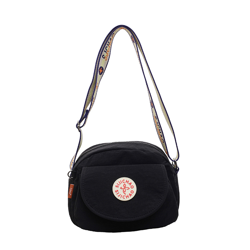 Bolso Cuadrado Pequeño Cruzado Impermeable de Nailon con Solapa y Correa Ajustable