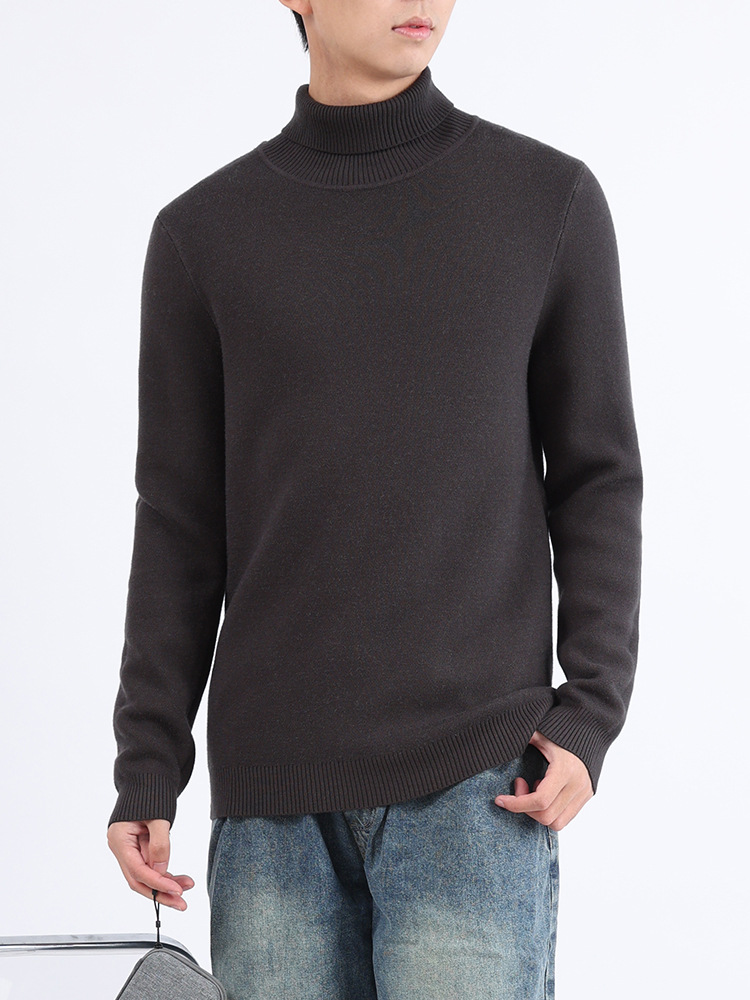 Uniqlo hombre cuello alto más vello suéter de espesor hombre calentamiento camiseta de punto con camisa superior para hombre delgado