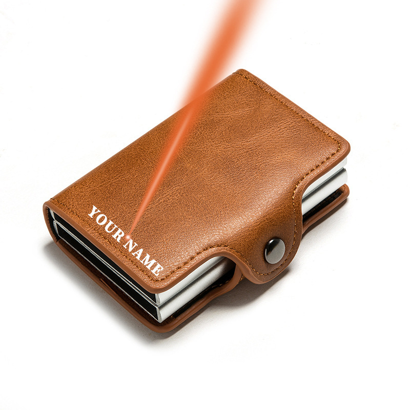 Tarjetero de Fibra de Carbono 2023 para Hombre, Doble Protección Anti-RFID