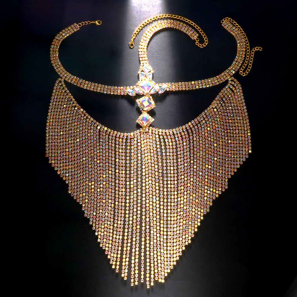 Cruz-frontera moda rhinestone máscara estilo exótico europeo y americano borla cara decoración Halloween accesorios versátiles máscara