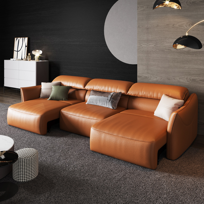 Espacio de primera clase cabina eléctrica Función de gama alta de lujo moderno simple sala de estar apartamento pequeño tecnología desechable sofá de tela