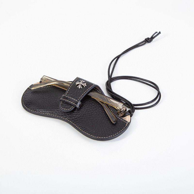 Crowe Genuine Leather Pebbled Glasses Bag Portable Hanging Neck Sunglasses Storage Box Men's and Women's Myopia Glasses Protective Cover