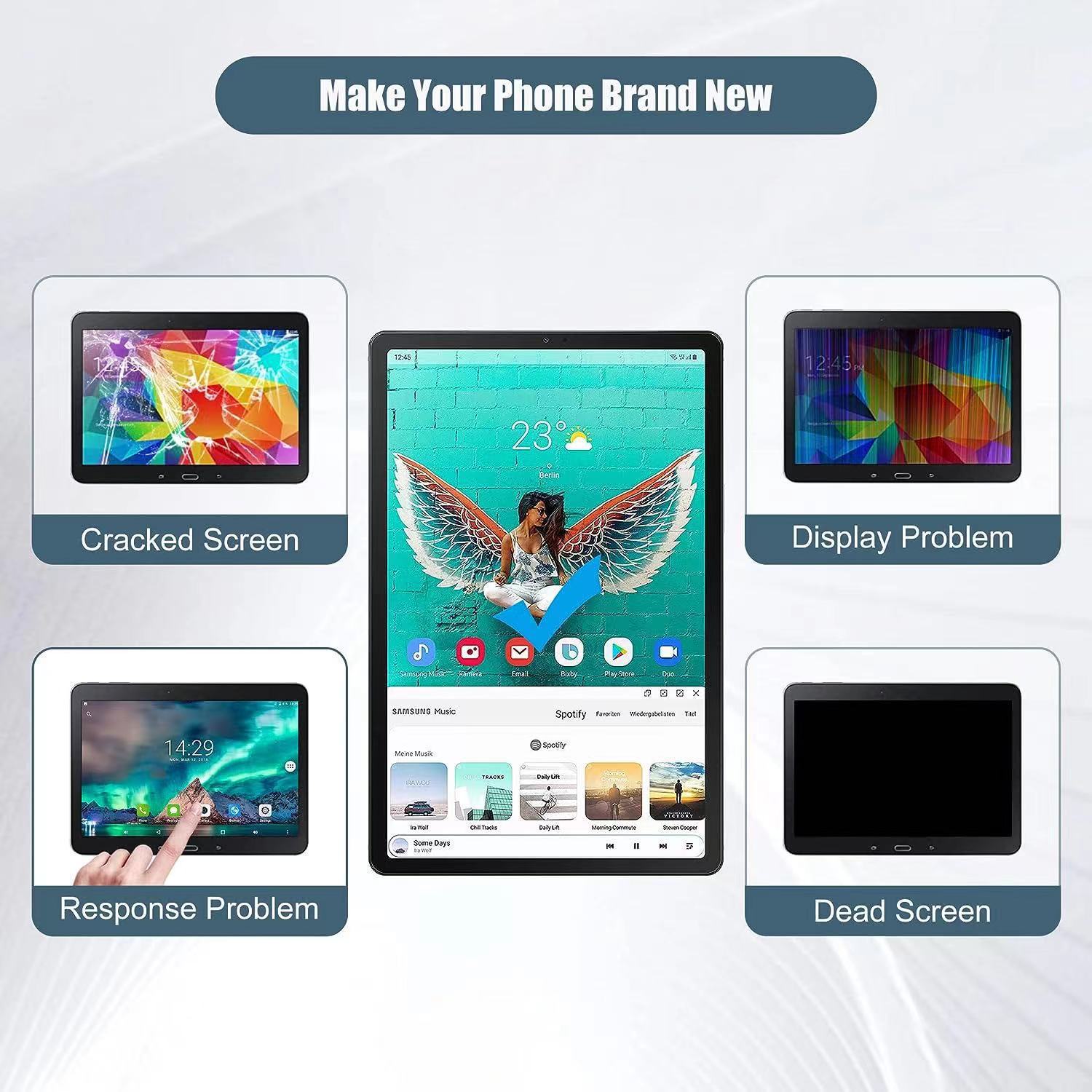 Aplicable a Samsung Galaxy T900 Pantalla SAM-T970 LCD Samsung S7 + Pantalla plana