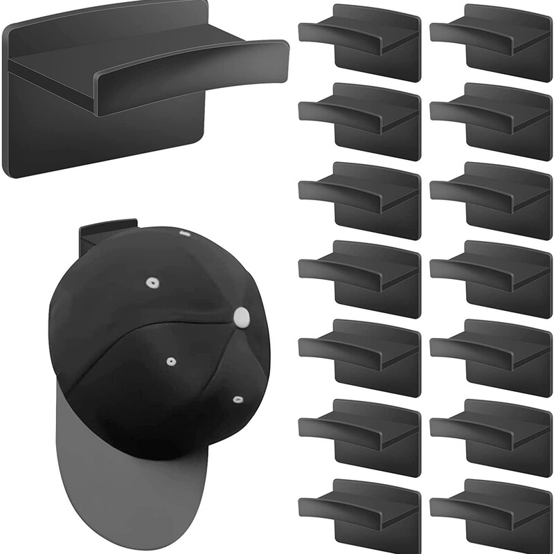 Adhesive Hat Hook Wall-mounted Hat Hook Modern Simple Hat Rack Black and White Hat Hook 15 Pack