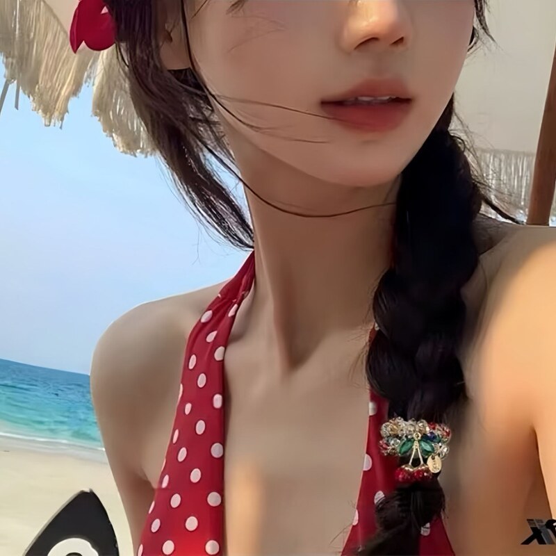 韓国ラインストーンカラフルなクリスタルブレスレット兼用ヘアバンドヘッドバンド親友ヘアロープチェリーゴムバンドポニーテール頭飾り女性用|undefined