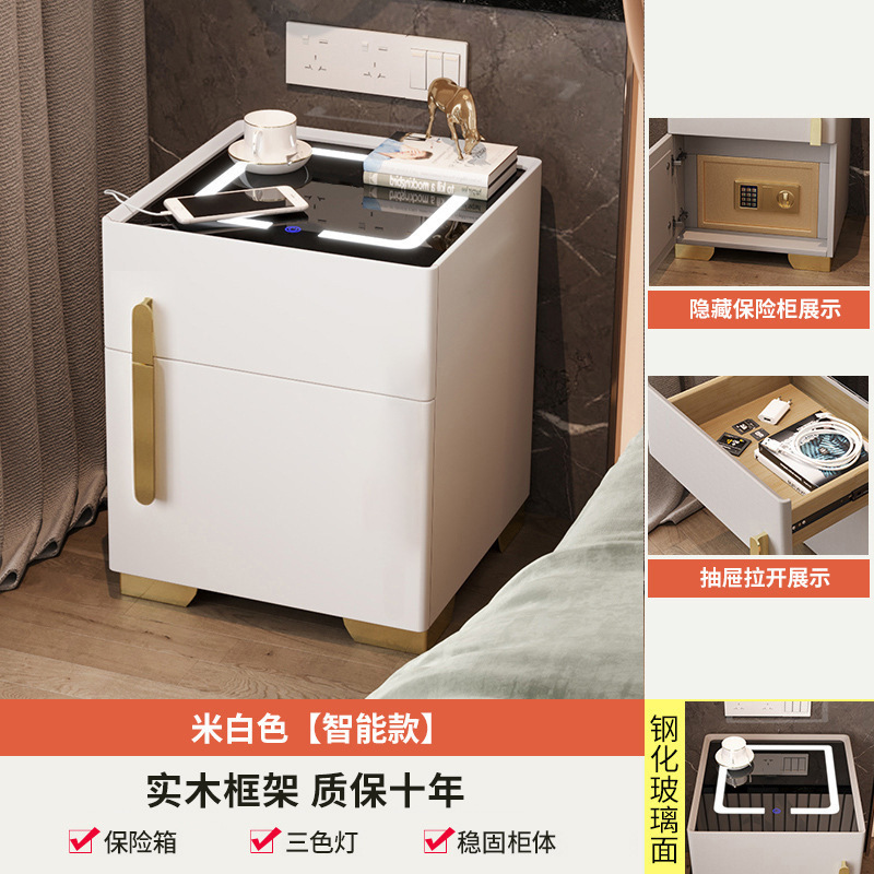 Elegante mesita de noche seguro dormitorio pequeño Gabinete simple luz moderna casa de lujo dormitorio principal armario con cerradura