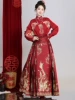 Red top+makeup flower golden horse noodle skirt