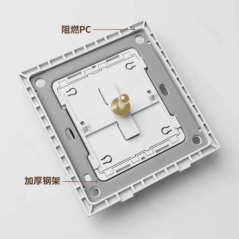 TEP International Electrician Brass Rod Retro White Switch Panel 86 Type Household SIDE 1 Open Three 5 Five Hollow