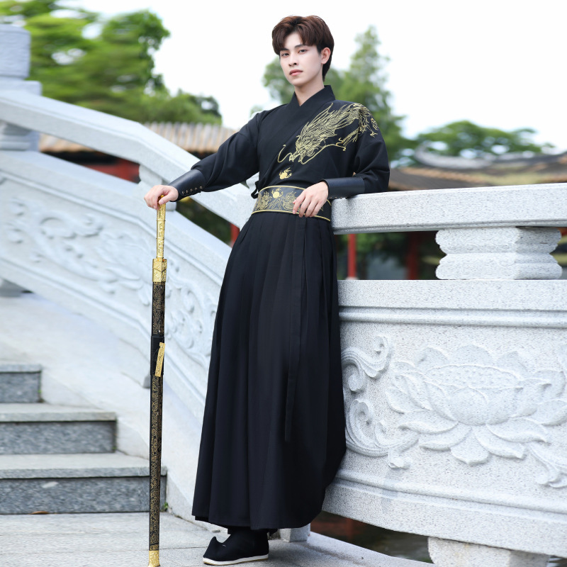 Hanfu Men's Tenglong Tuzhu Chinese Style Handsome Chivalrous Scholar Junior Daily Class Dress Suit Hanfu Men's Tenglong Tuzhu Chinese Style Handsome Chivalrous Scholar Junior Daily Class Dress Suit