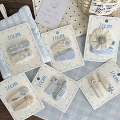 新しい夏クリアミルクブルーベビーヘアピンスイートbbかわいいベビーキッズ生地オールインクルーシブヘアピン多用途