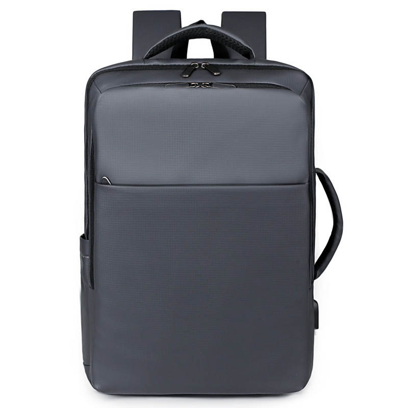 Color sólido transfronterizo de alta calidad sensación de mochila de gran capacidad USB colgar varilla de tracción bolsa de computadora de negocios mochila de negocios a prueba de rociadores