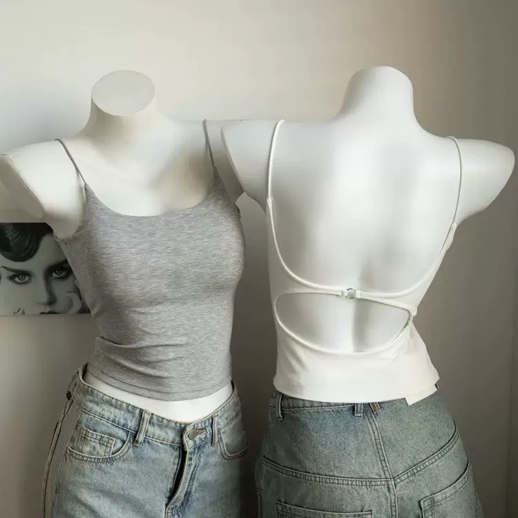 Nuevas chicas calientes desnudas hueco hermoso chaleco de espalda cinturón de mujer cojín de pecho delgado interior y exterior para usar una blusa universal image 4