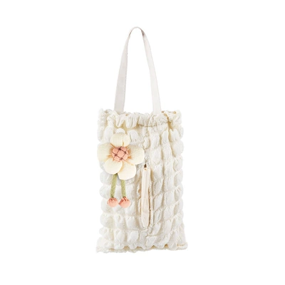 Car tissue box cute puff Car tissue box/set - rice-bubble-fuge-hanging-tissue-box-stickers-pumpkin-flower-beige