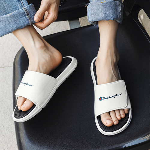 Slip-Resistant Personality Korean Version 2025 Men's Summer Suede-Feel One-Piece Sandals for Outdoor Wear with Velcro Ins Fashion Couple Beach Shoes